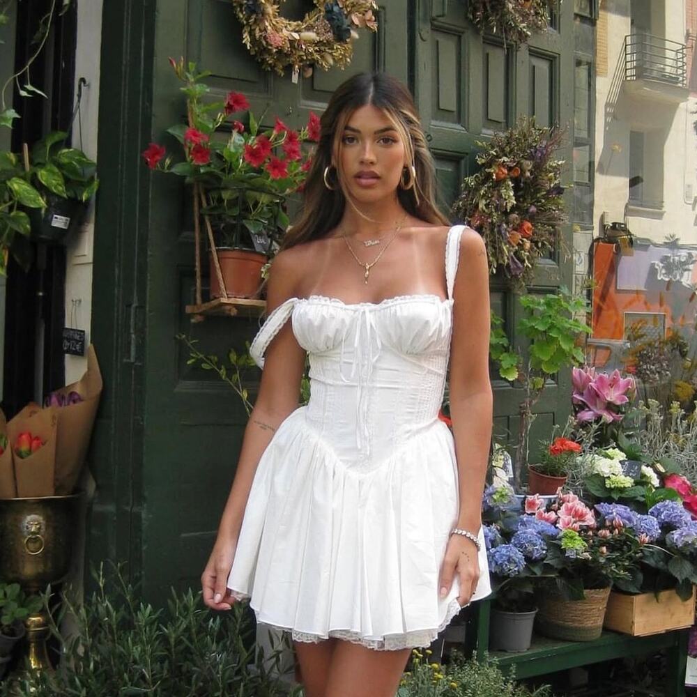House of CB Pietra White Corset Mini Dress
